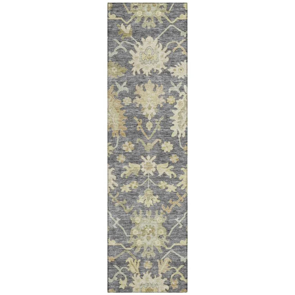 LOOMLAN Rugs Louis Gray Washable Indoor-Outdoor Rug