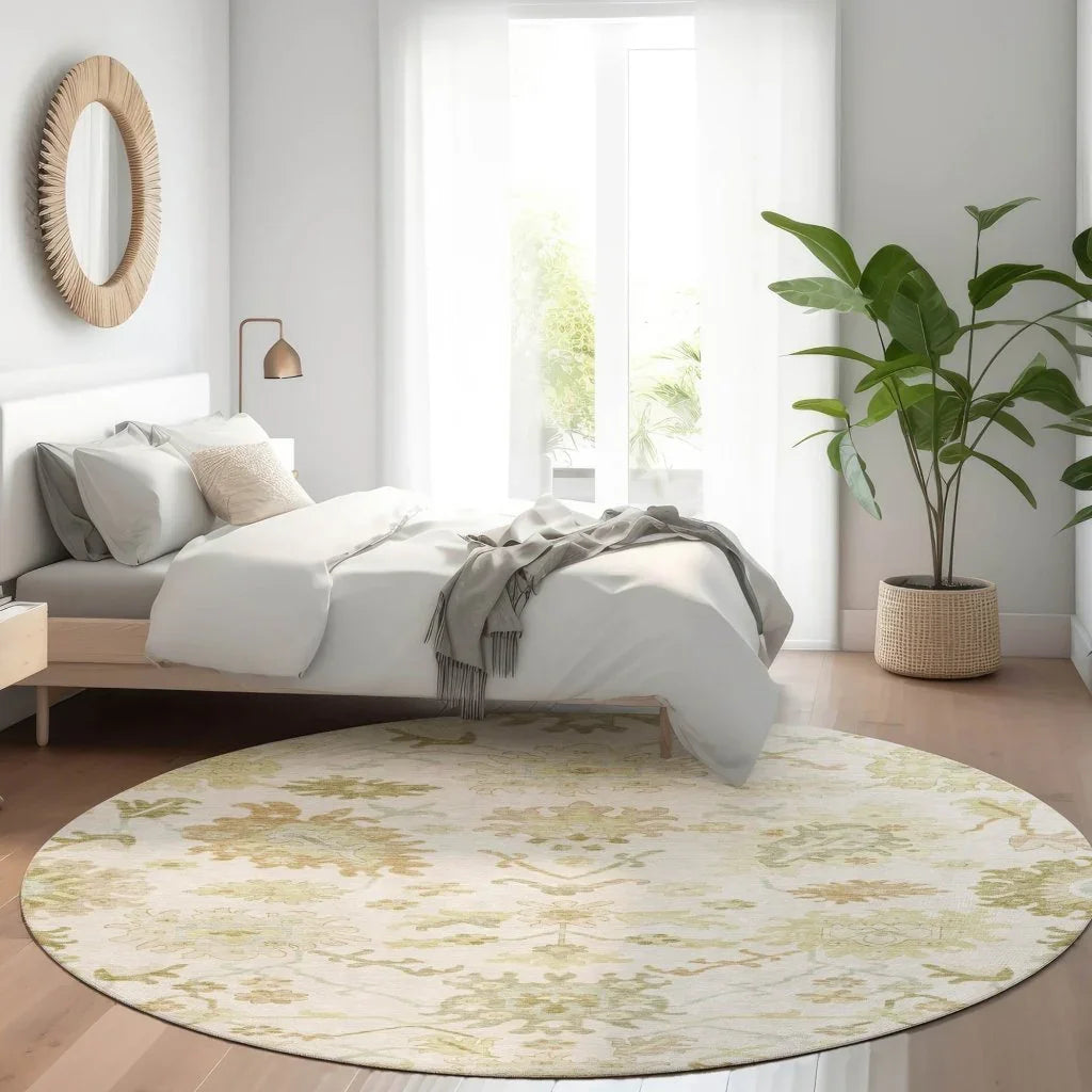 LOOMLAN Rugs Louis Ivory Washable Indoor-Outdoor Rug