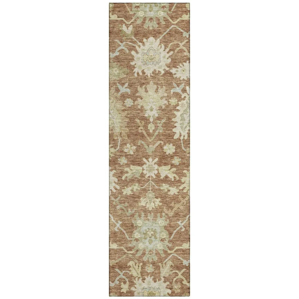 LOOMLAN Rugs Louis Orange Washable Indoor-Outdoor Rug