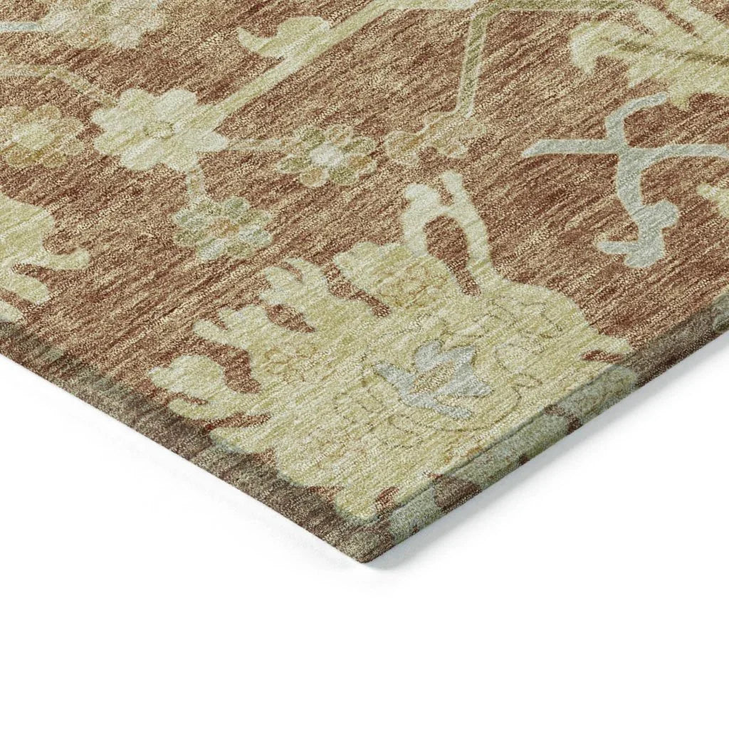 LOOMLAN Rugs Louis Orange Washable Indoor-Outdoor Rug