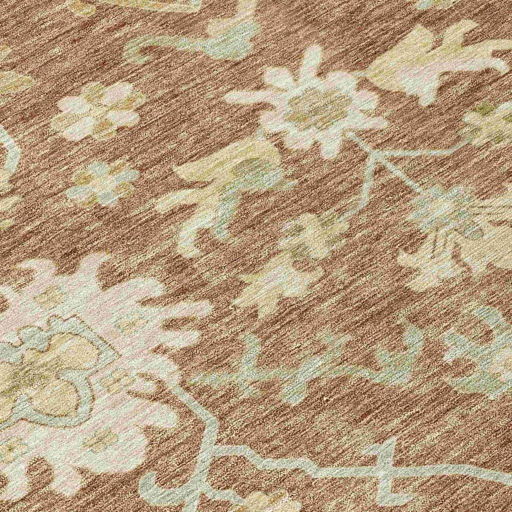 LOOMLAN Rugs Louis Orange Washable Indoor-Outdoor Rug