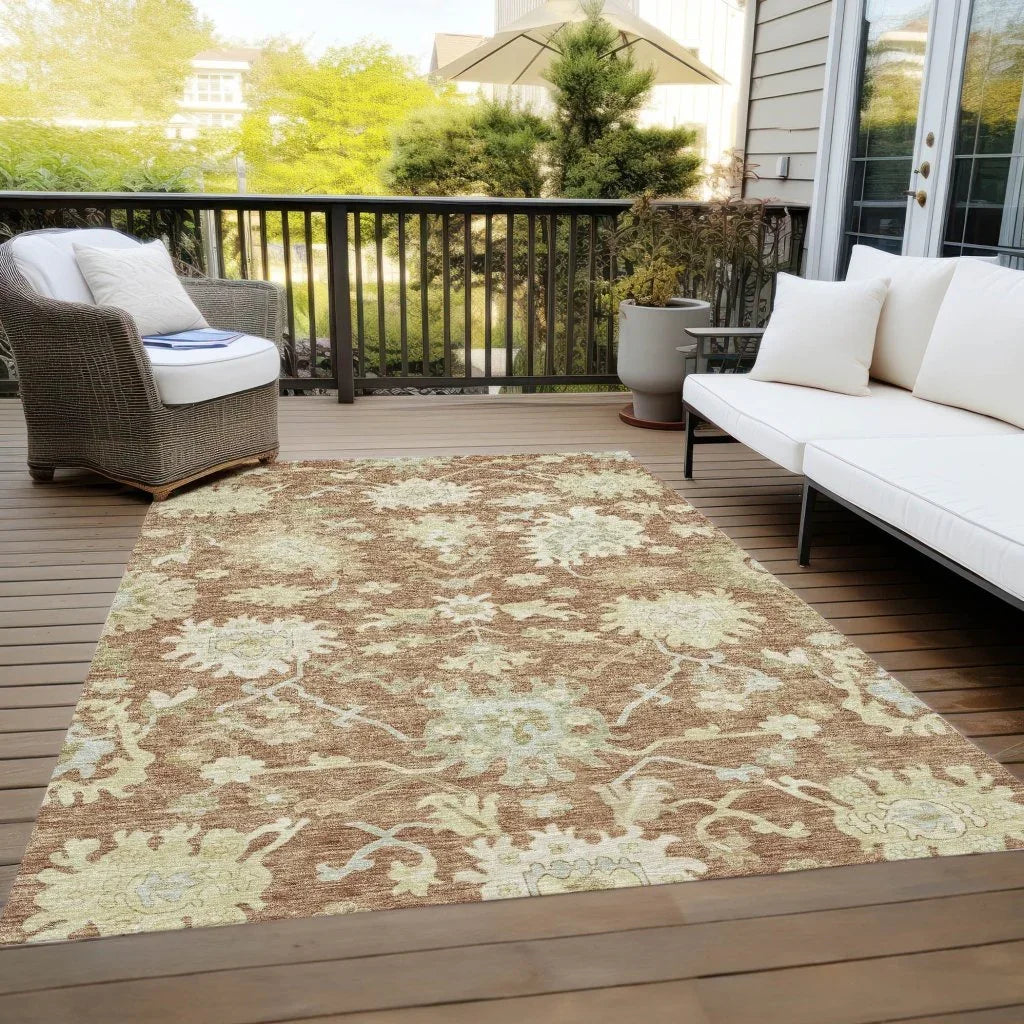 LOOMLAN Rugs Louis Orange Washable Indoor-Outdoor Rug