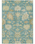 LOOMLAN Rugs Louis Teal Washable Indoor-Outdoor Rug