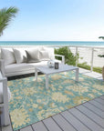 LOOMLAN Rugs Louis Teal Washable Indoor-Outdoor Rug