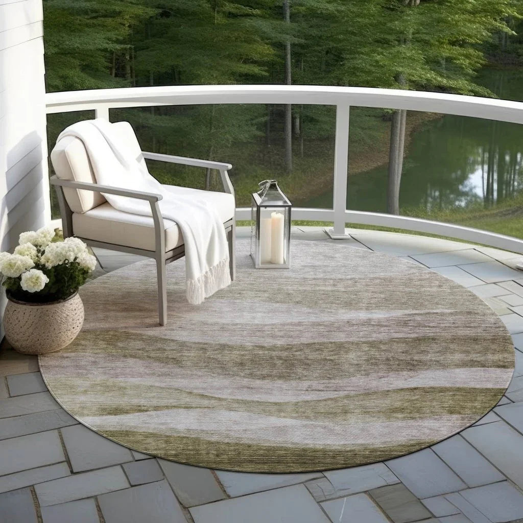 LOOMLAN Rugs Louisa Brown Washable Indoor-Outdoor Rug