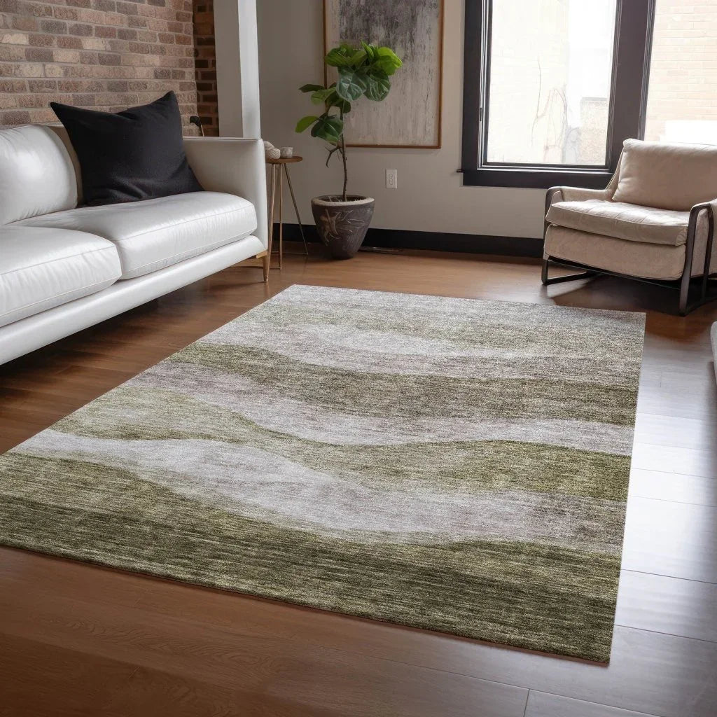 LOOMLAN Rugs Louisa Brown Washable Indoor-Outdoor Rug