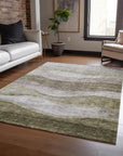 LOOMLAN Rugs Louisa Brown Washable Indoor-Outdoor Rug