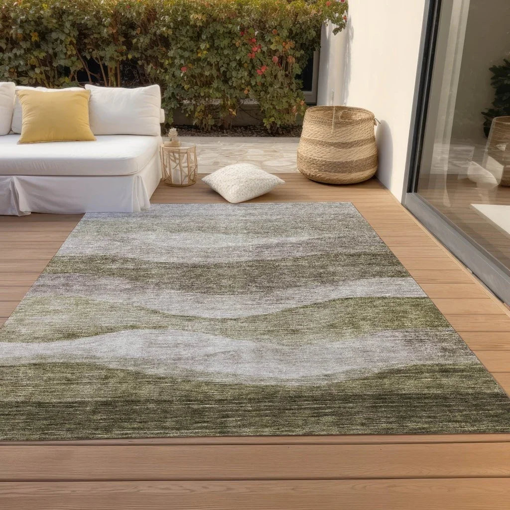LOOMLAN Rugs Louisa Brown Washable Indoor-Outdoor Rug