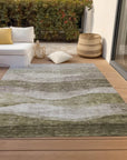 LOOMLAN Rugs Louisa Brown Washable Indoor-Outdoor Rug