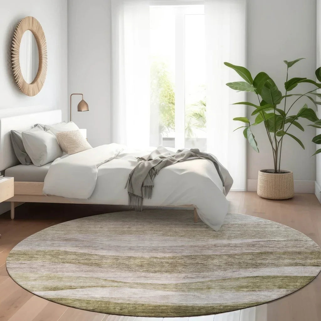 LOOMLAN Rugs Louisa Brown Washable Indoor-Outdoor Rug