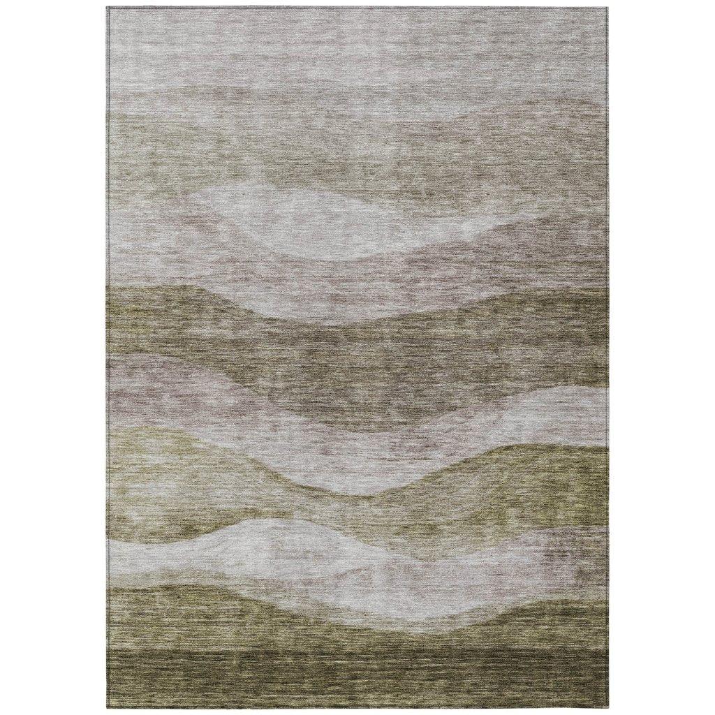 LOOMLAN Rugs Louisa Brown Washable Indoor-Outdoor Rug