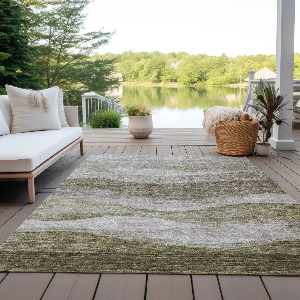 LOOMLAN Rugs Louisa Brown Washable Indoor-Outdoor Rug