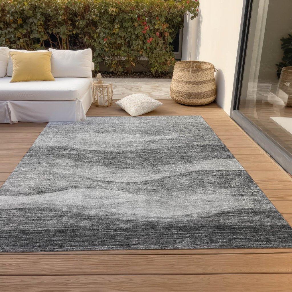 LOOMLAN Rugs Louisa Gray Washable Indoor-Outdoor Rug