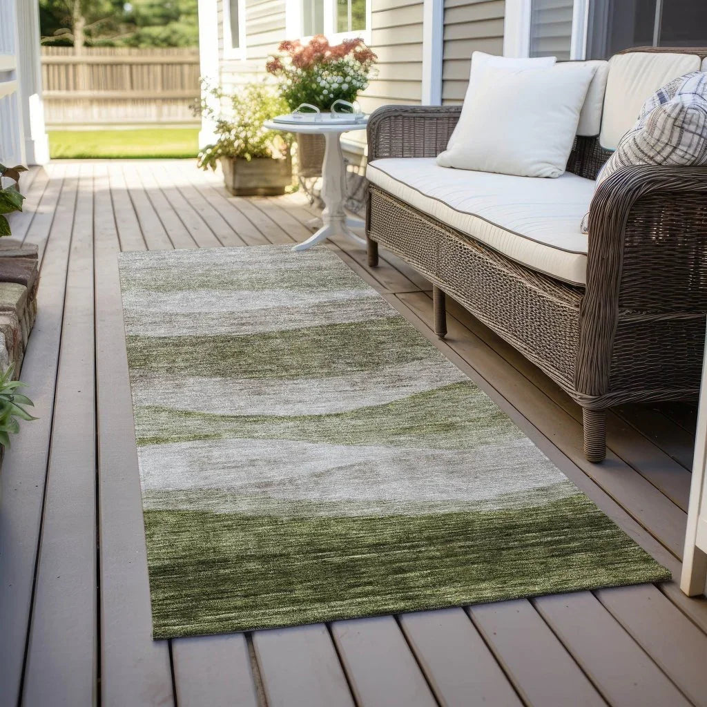 LOOMLAN Rugs Louisa Green Washable Indoor-Outdoor Rug