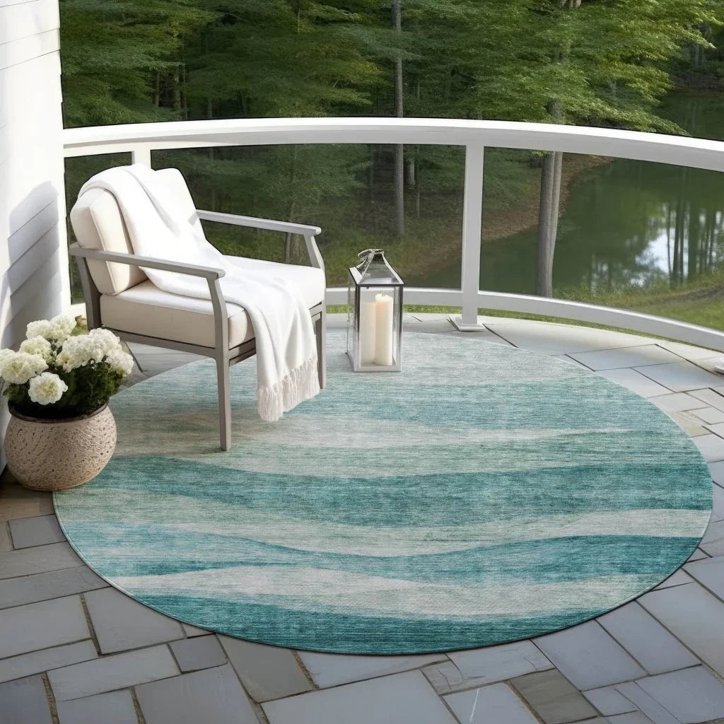 LOOMLAN Rugs Louisa Seafoam Washable Indoor-Outdoor Rug