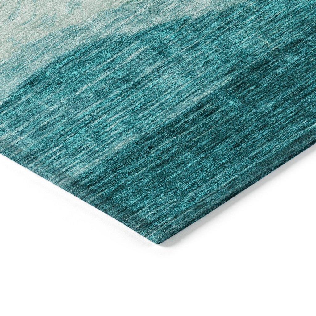 LOOMLAN Rugs Louisa Teal Washable Indoor-Outdoor Rug