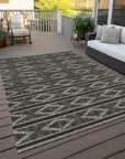 LOOMLAN Rugs Lume Black Washable Indoor-Outdoor Rug
