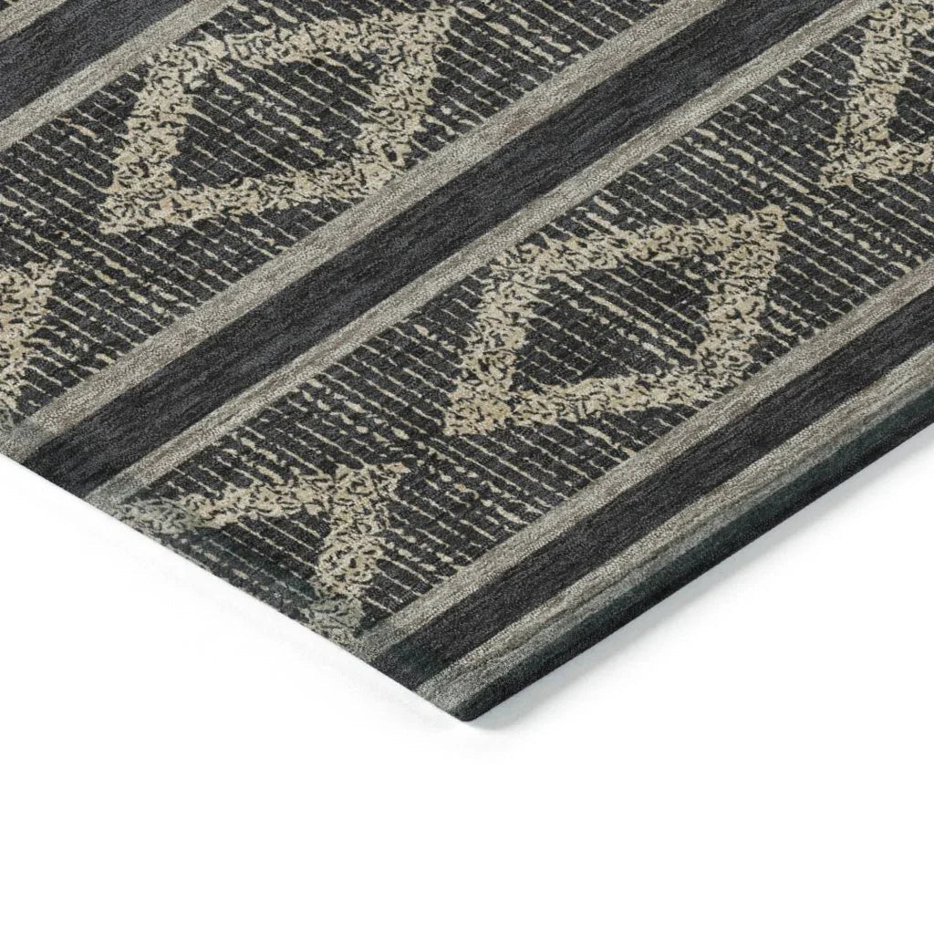 LOOMLAN Rugs Lume Black Washable Indoor-Outdoor Rug