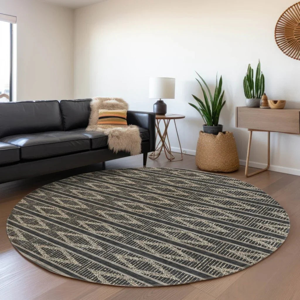 LOOMLAN Rugs Lume Black Washable Indoor-Outdoor Rug