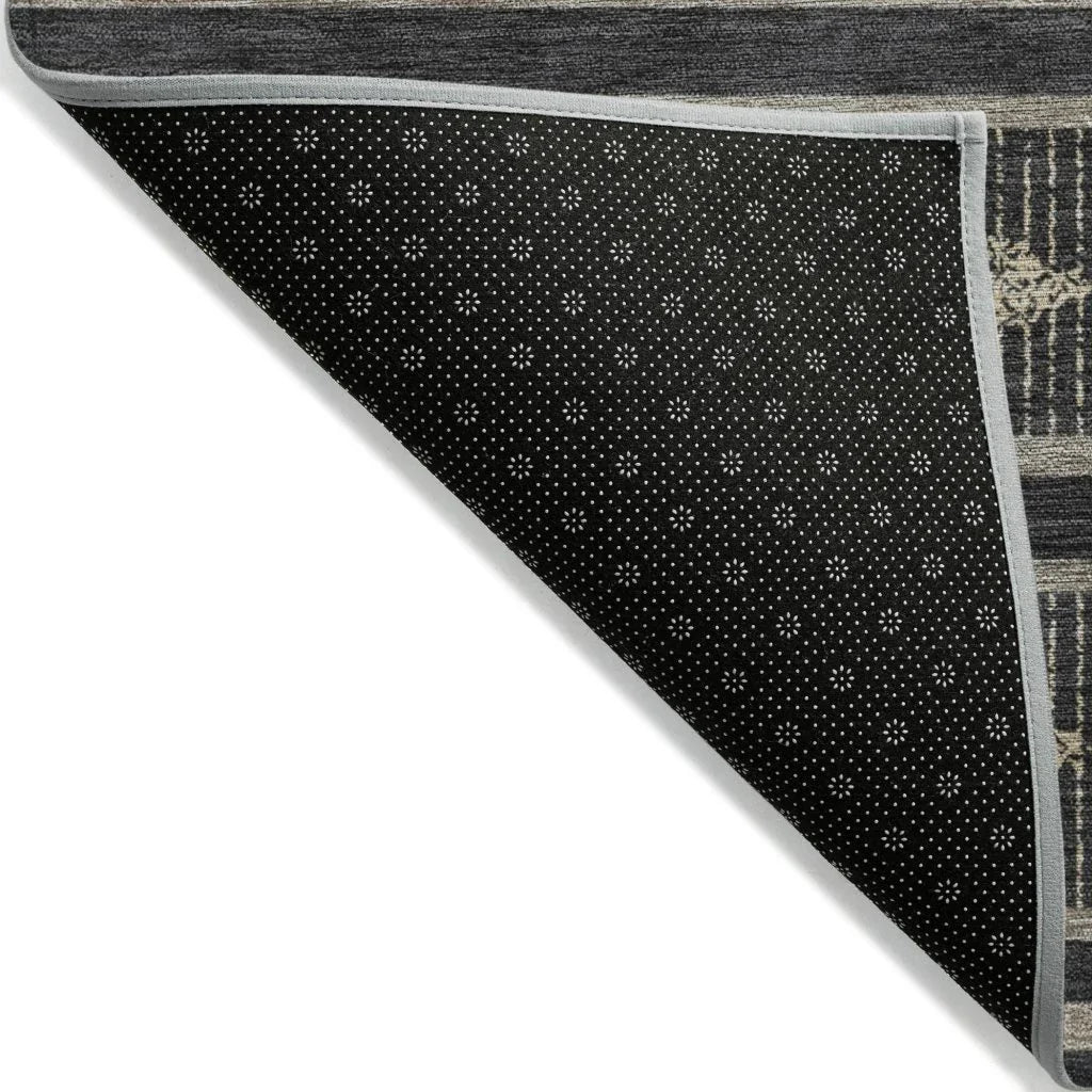 LOOMLAN Rugs Lume Black Washable Indoor-Outdoor Rug
