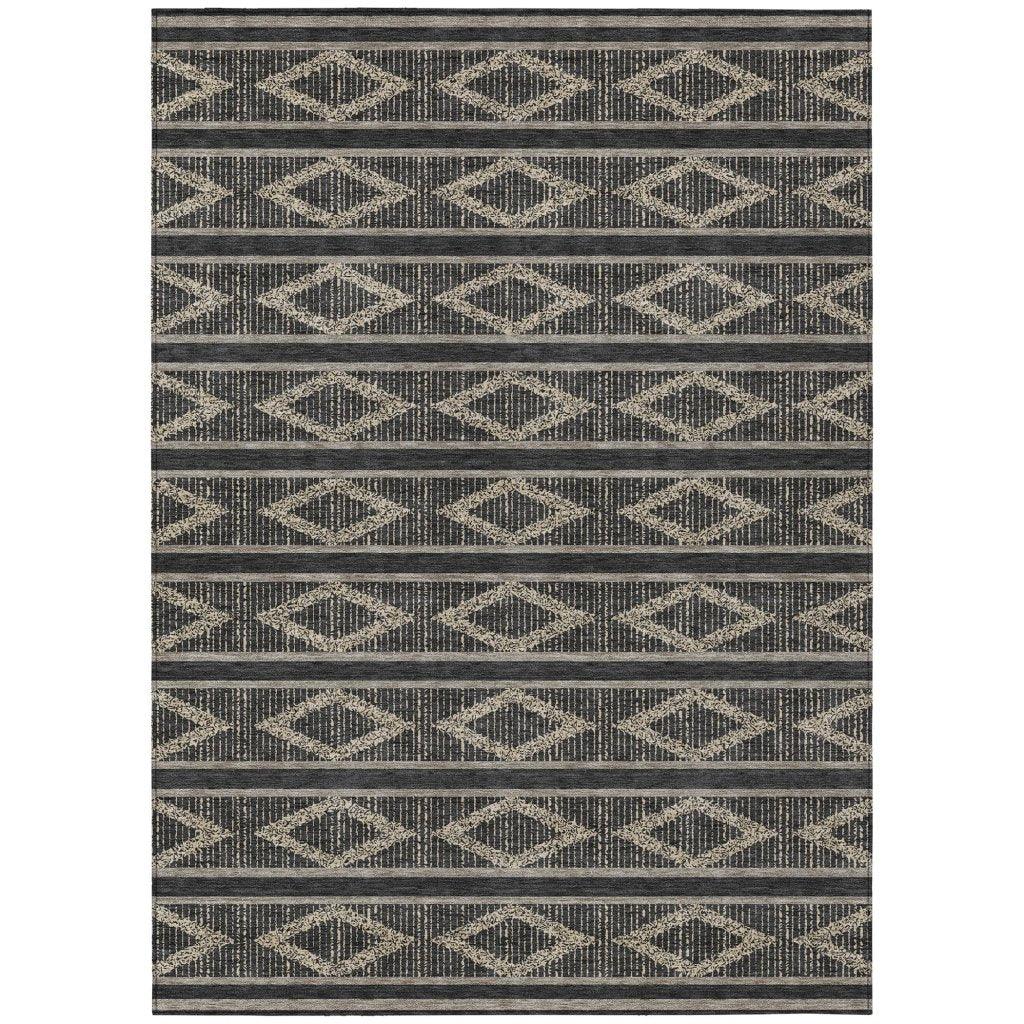 LOOMLAN Rugs Lume Black Washable Indoor-Outdoor Rug
