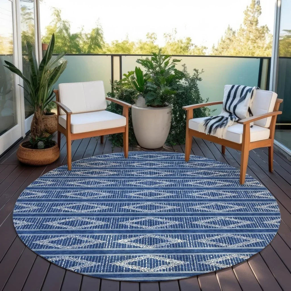 LOOMLAN Rugs Lume Blue Washable Indoor-Outdoor Rug