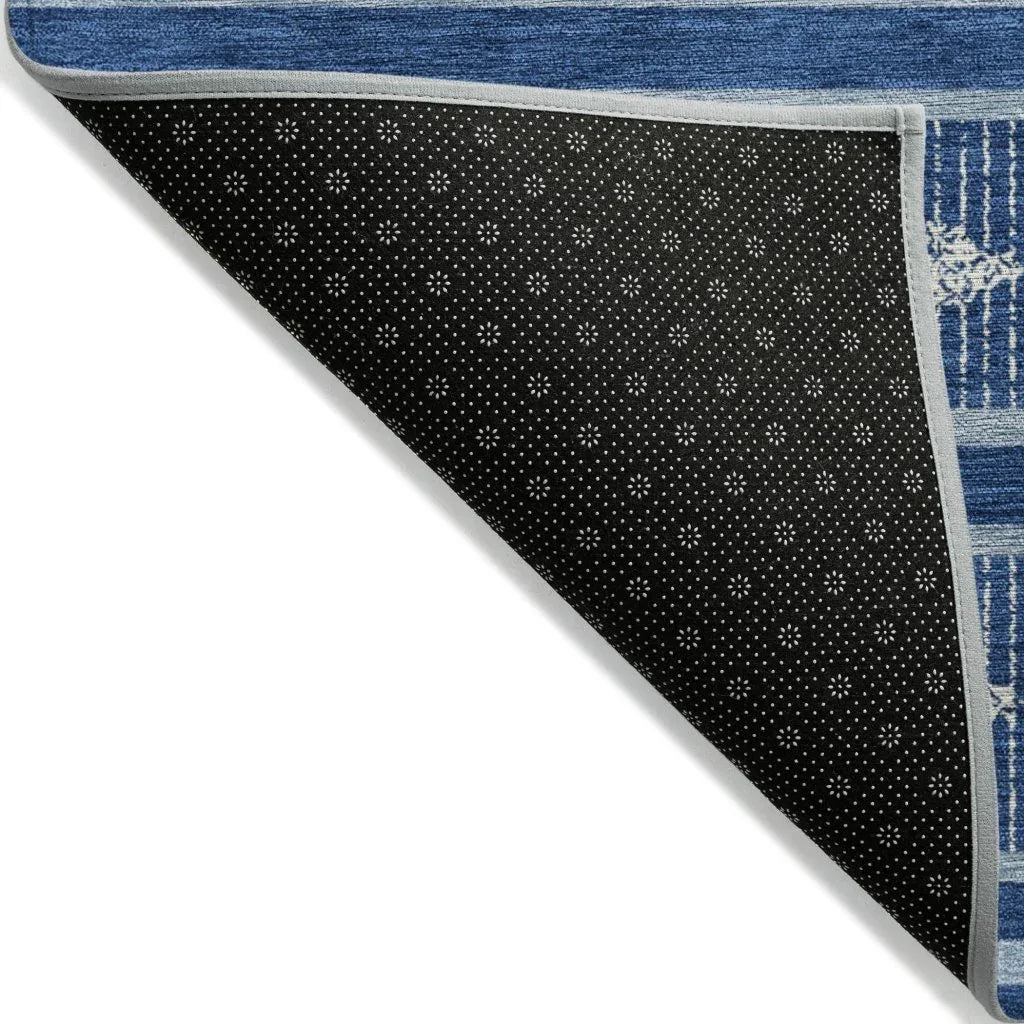 LOOMLAN Rugs Lume Blue Washable Indoor-Outdoor Rug