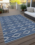 LOOMLAN Rugs Lume Blue Washable Indoor-Outdoor Rug