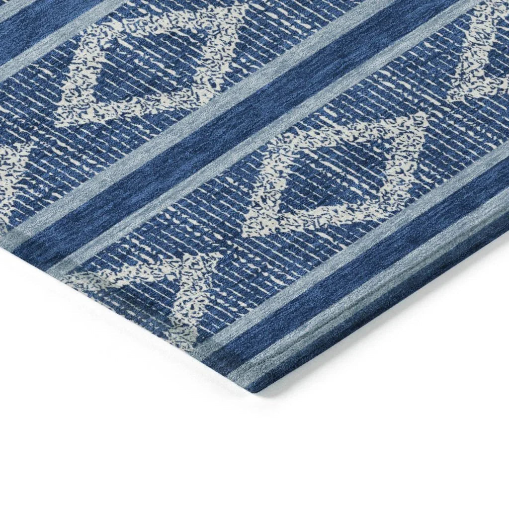 LOOMLAN Rugs Lume Blue Washable Indoor-Outdoor Rug