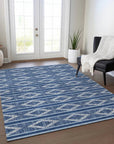 LOOMLAN Rugs Lume Blue Washable Indoor-Outdoor Rug