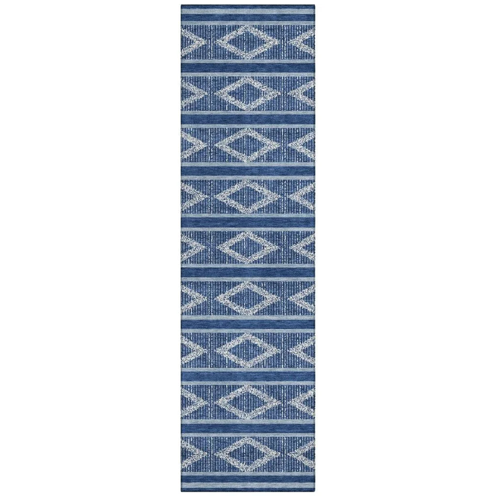 LOOMLAN Rugs Lume Blue Washable Indoor-Outdoor Rug