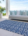 LOOMLAN Rugs Lume Blue Washable Indoor-Outdoor Rug