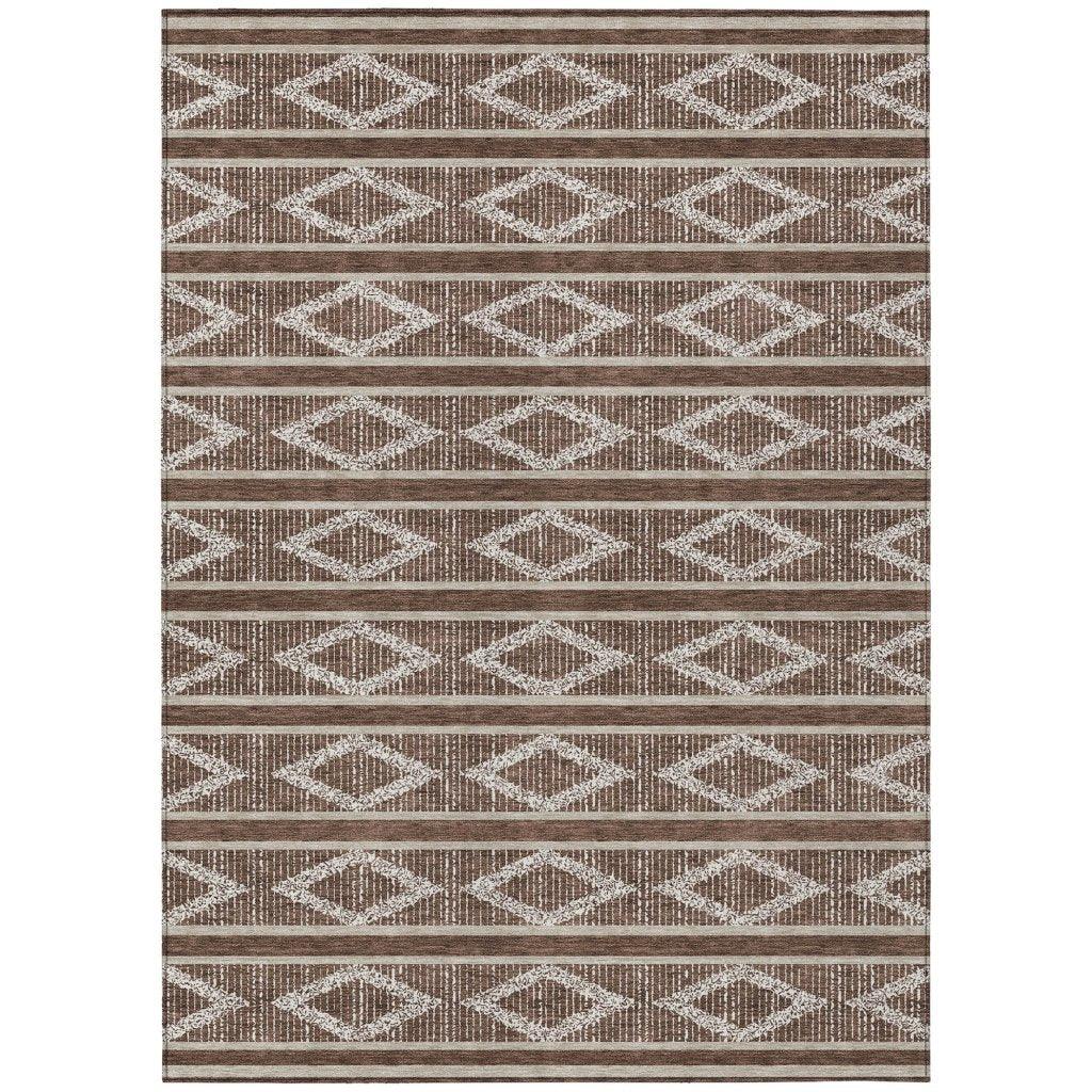 LOOMLAN Rugs Lume Brown Washable Indoor-Outdoor Rug