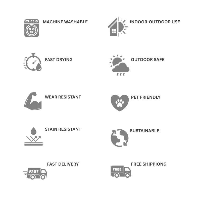 LOOMLAN Rugs Lume Brown Washable Indoor-Outdoor Rug