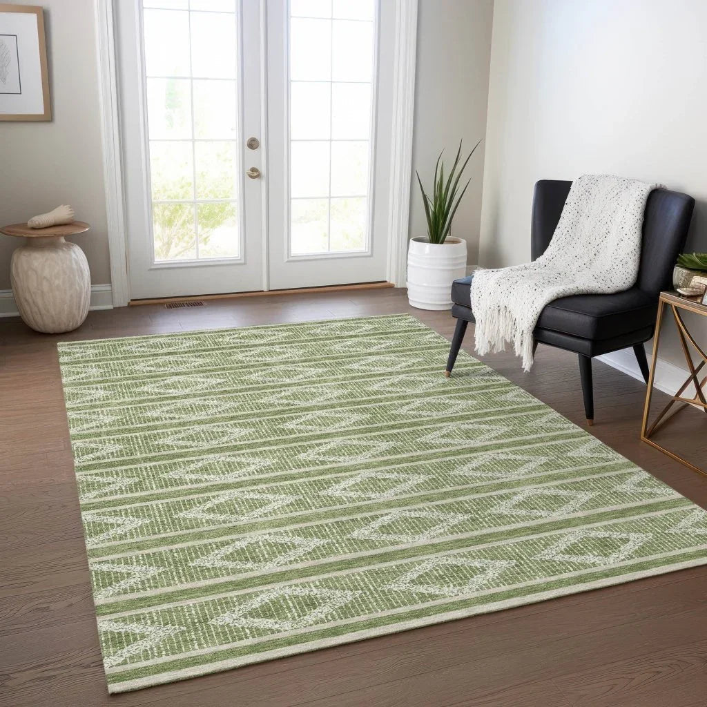 LOOMLAN Rugs Lume Green Washable Indoor-Outdoor Rug
