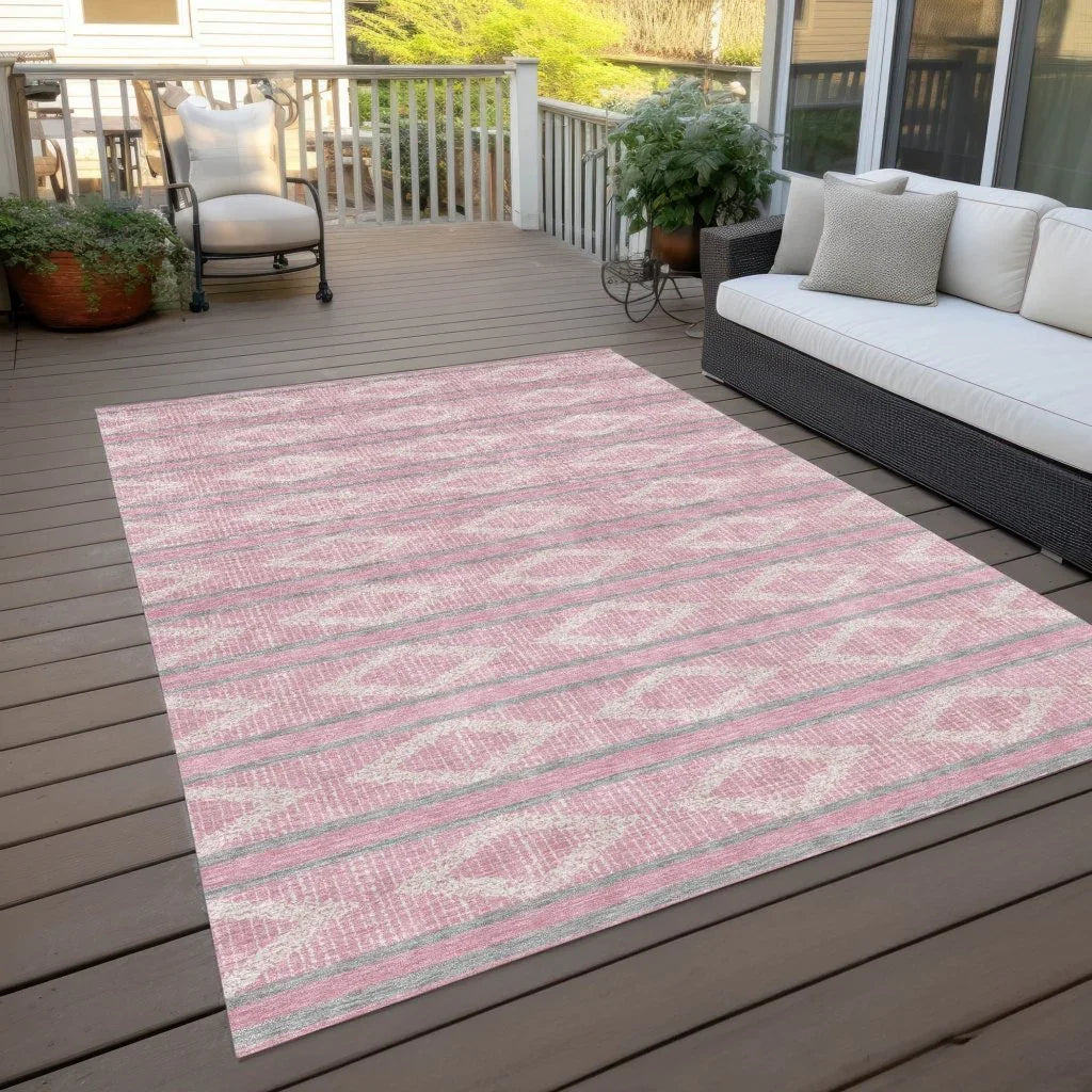 LOOMLAN Rugs Lume Pink Washable Indoor-Outdoor Rug