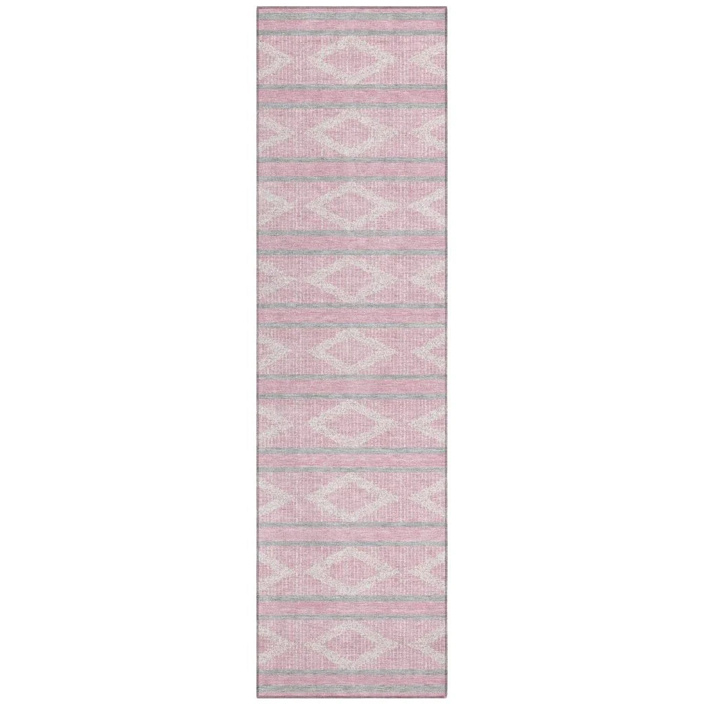 LOOMLAN Rugs Lume Pink Washable Indoor-Outdoor Rug