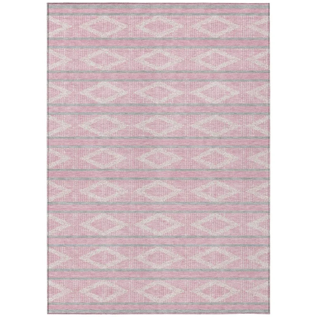 LOOMLAN Rugs Lume Pink Washable Indoor-Outdoor Rug