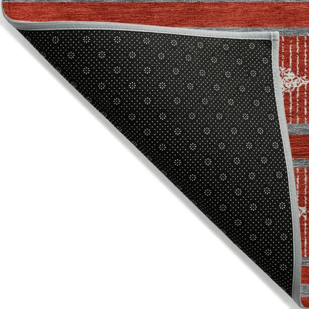 LOOMLAN Rugs Lume Red Washable Indoor-Outdoor Rug