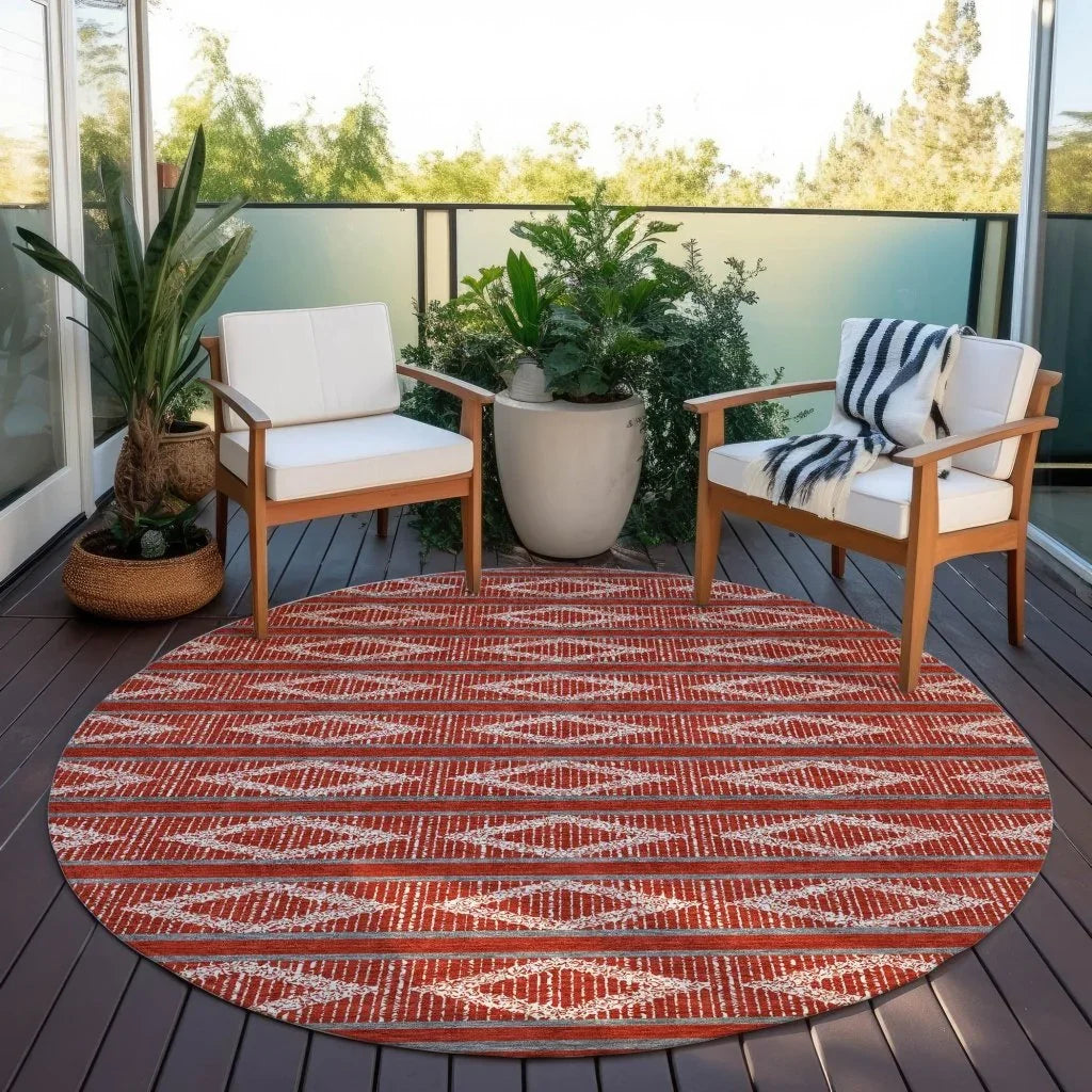 LOOMLAN Rugs Lume Red Washable Indoor-Outdoor Rug
