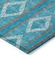 LOOMLAN Rugs Lume Teal Washable Indoor-Outdoor Rug