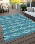LOOMLAN Rugs Lume Teal Washable Indoor-Outdoor Rug