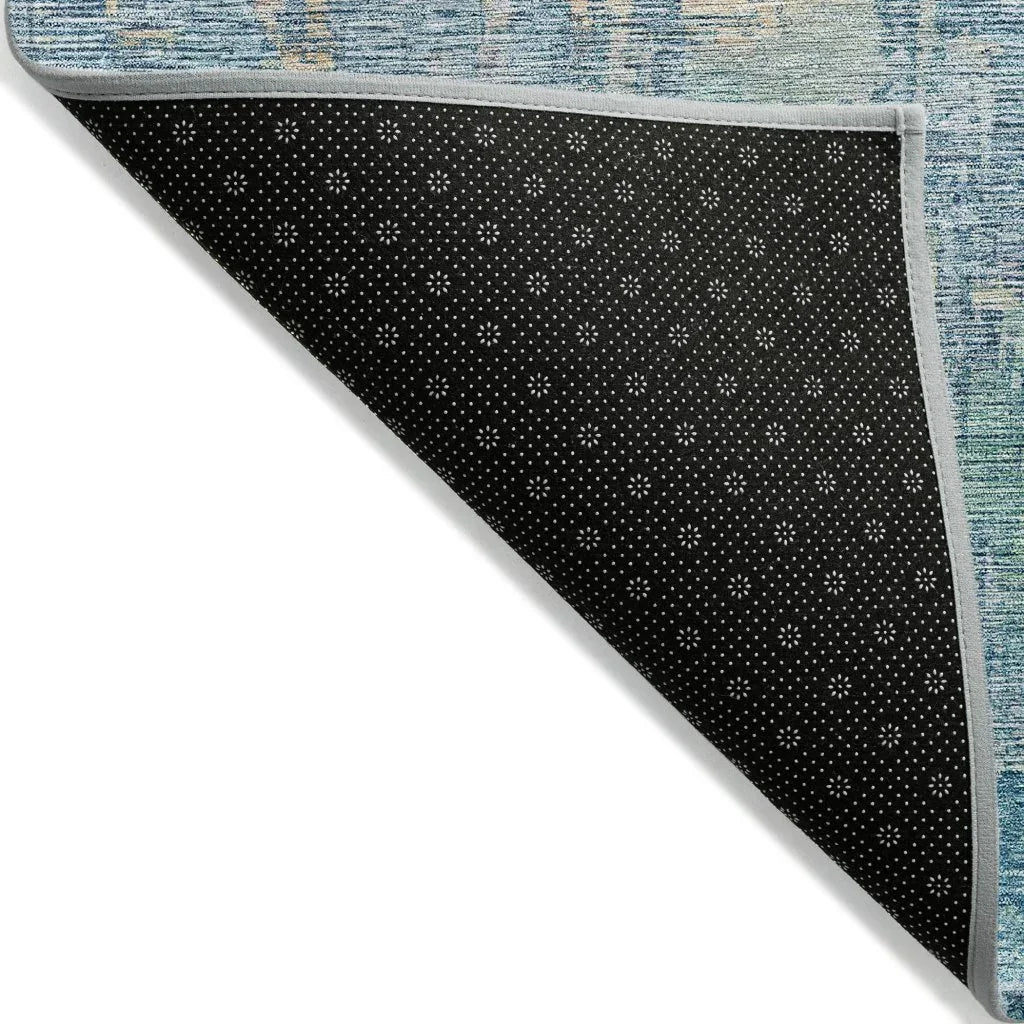 LOOMLAN Rugs Lunisse Blue Washable Indoor-Outdoor Rug