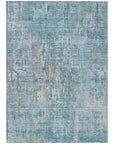 LOOMLAN Rugs Lunisse Blue Washable Indoor-Outdoor Rug
