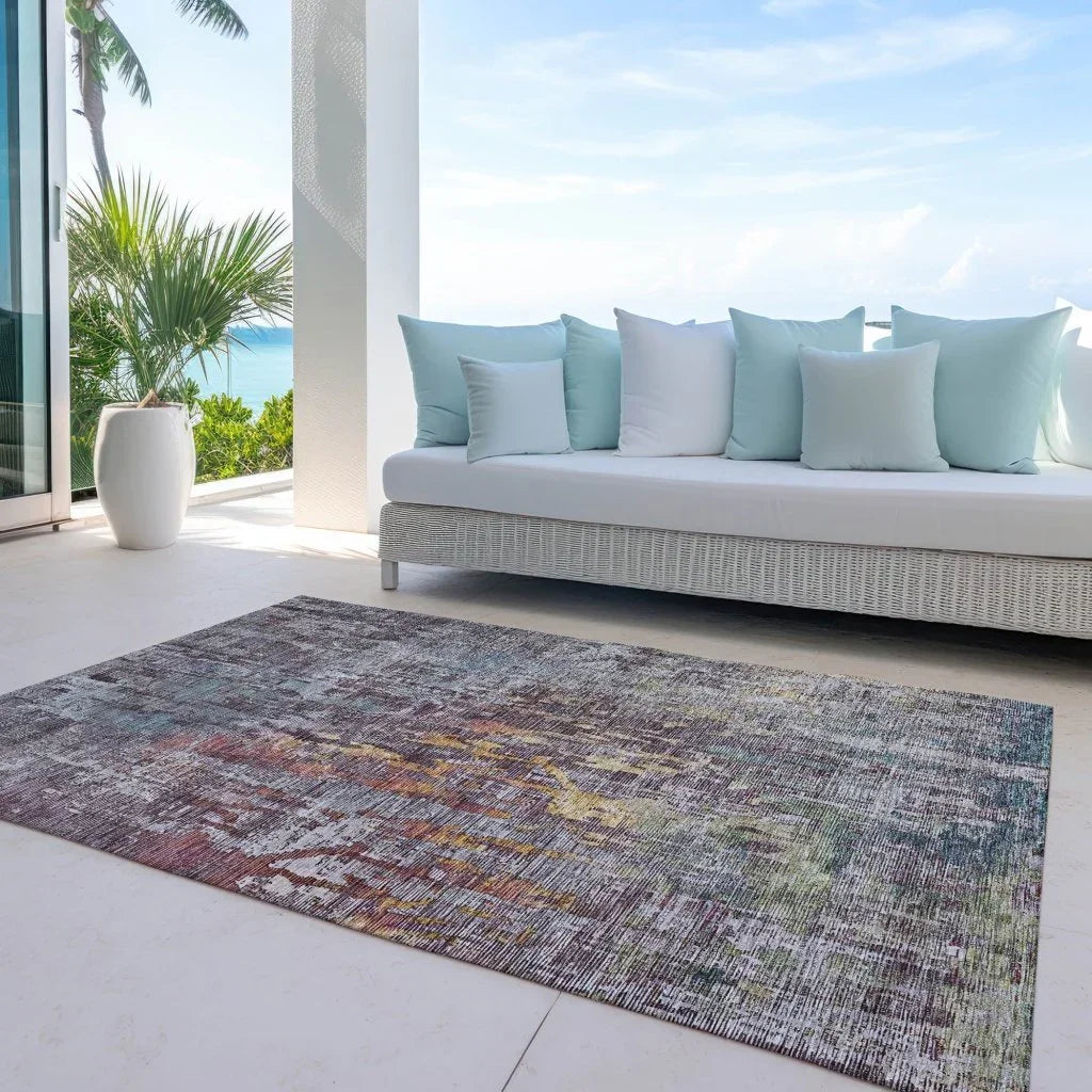 LOOMLAN Rugs Lunisse Gray Washable Indoor-Outdoor Rug