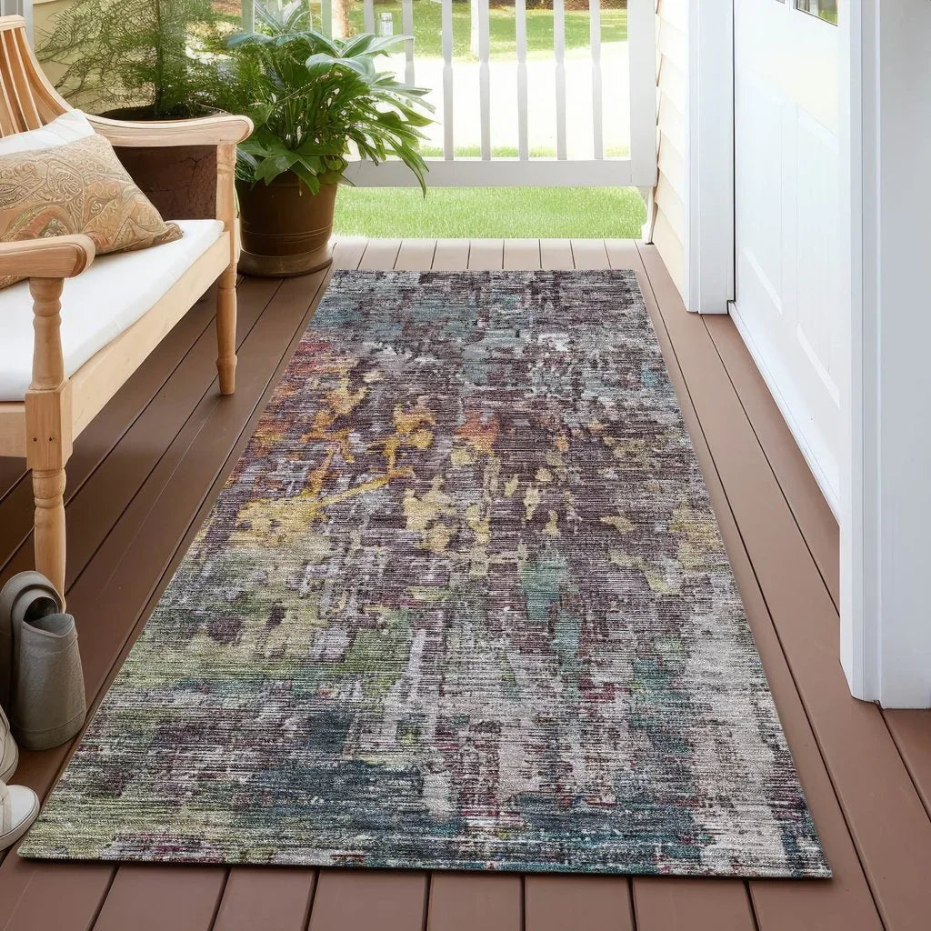 LOOMLAN Rugs Lunisse Gray Washable Indoor-Outdoor Rug