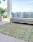 LOOMLAN Rugs Lunisse Green Washable Indoor-Outdoor Rug