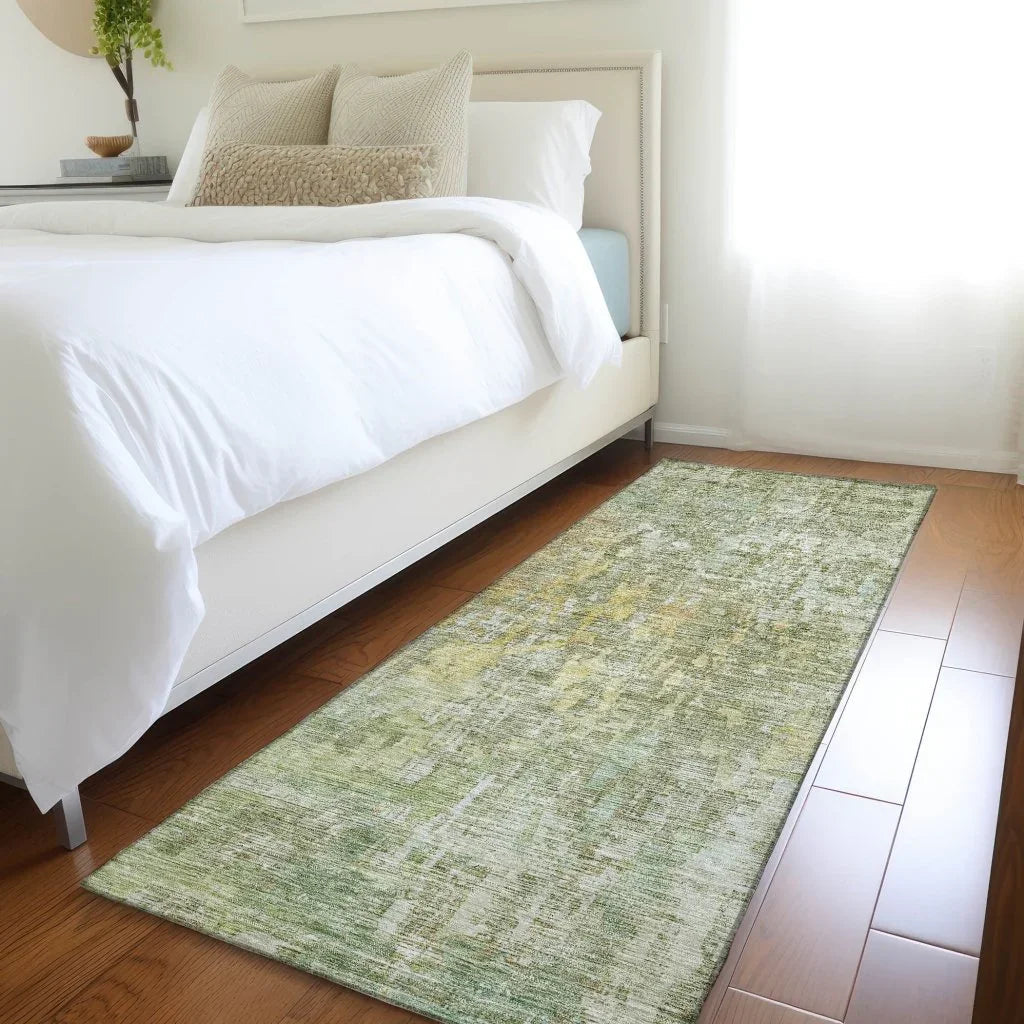 LOOMLAN Rugs Lunisse Green Washable Indoor-Outdoor Rug