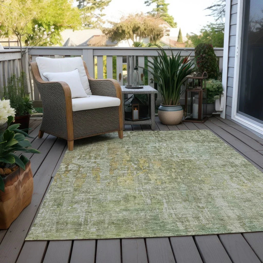 LOOMLAN Rugs Lunisse Green Washable Indoor-Outdoor Rug