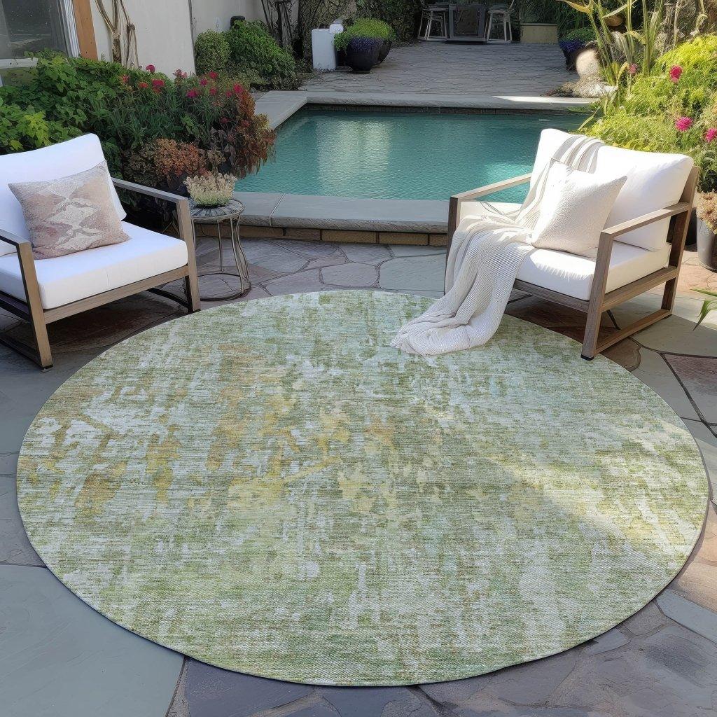 LOOMLAN Rugs Lunisse Green Washable Indoor-Outdoor Rug